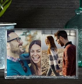 2 Photo Acrylic Glitter Photo Block - Landscape